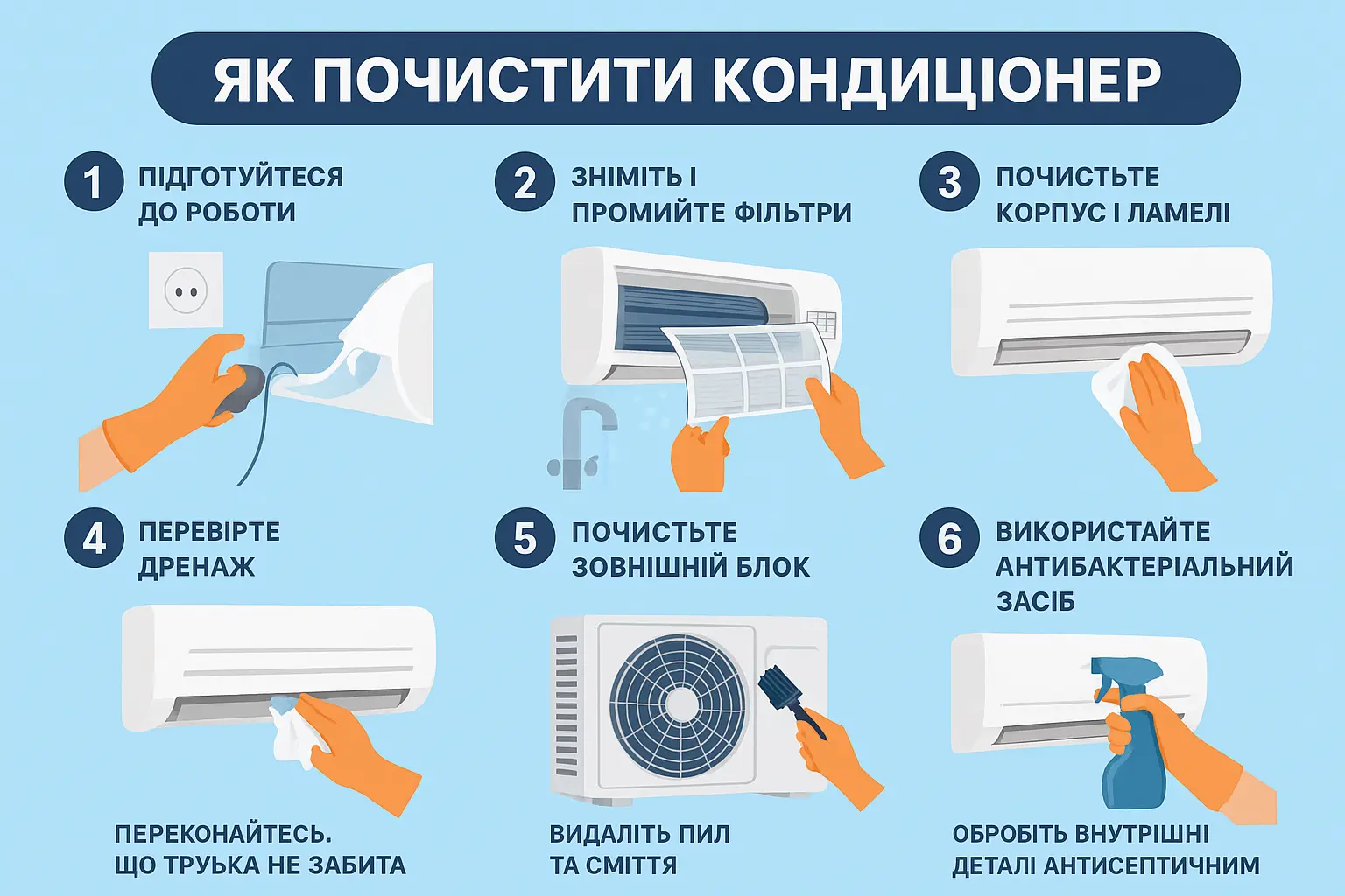 Як почистити кондиціонер самому в домашніх умовах