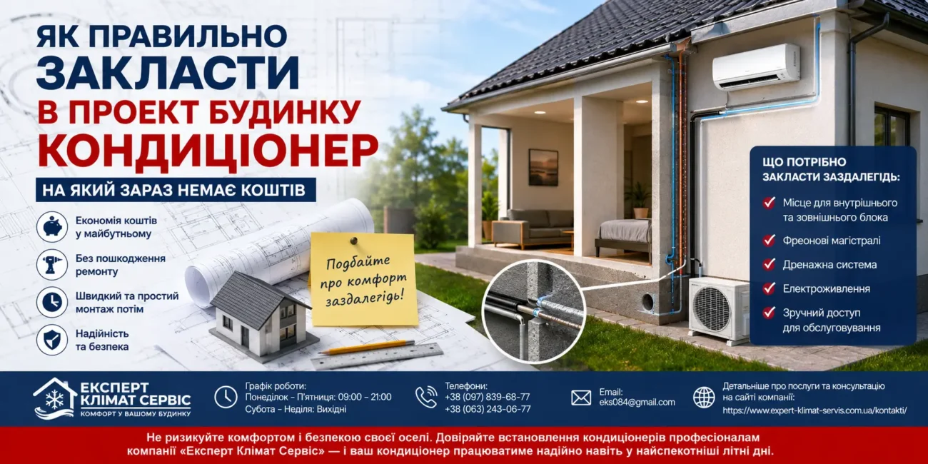 Як правильно закласти в проєкт будинку кондиціонер