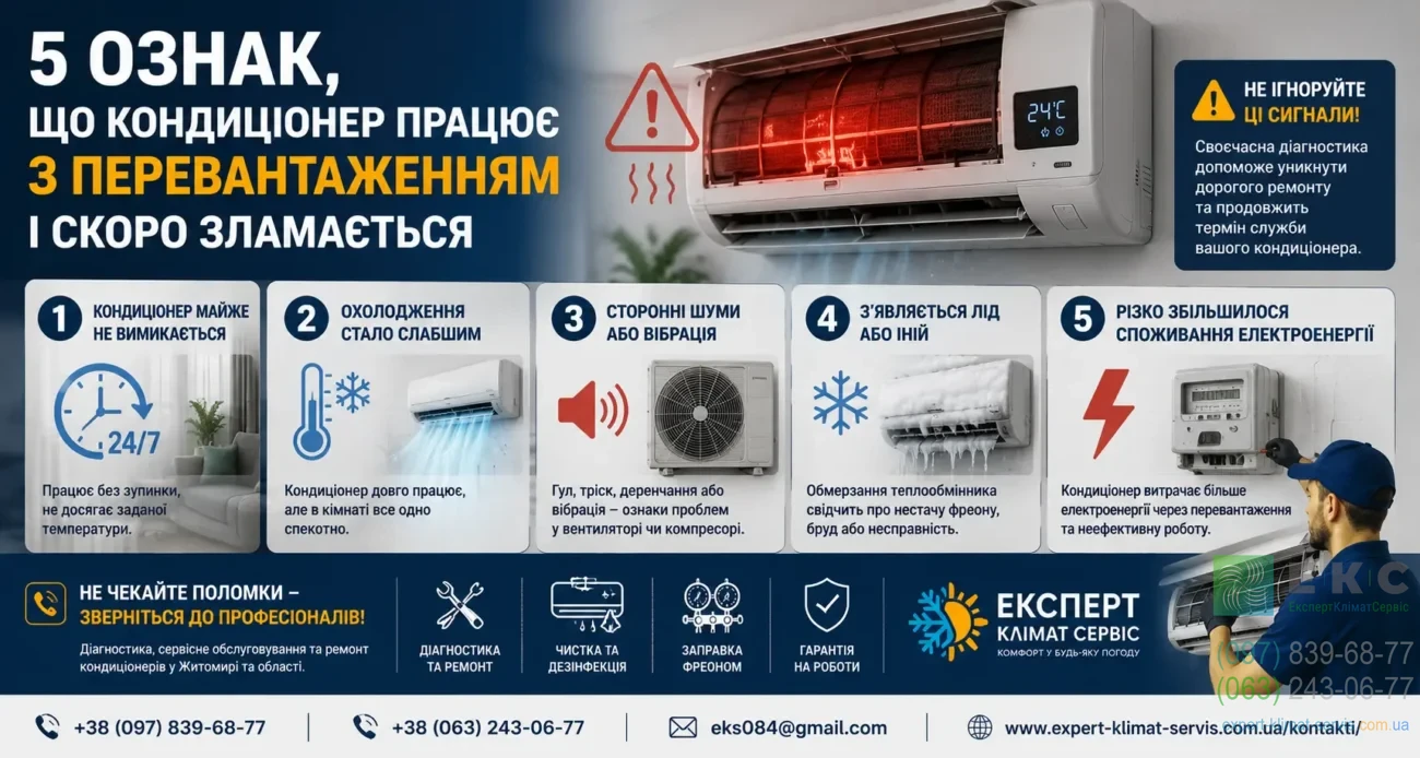 5 ознак що кондиціонер скоро зламається
