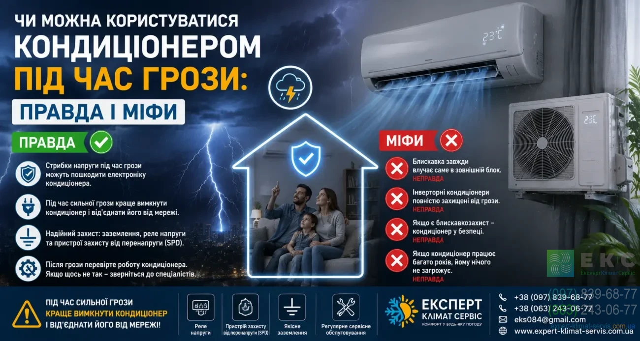 Чи можна користуватися кондиціонером під час грози
