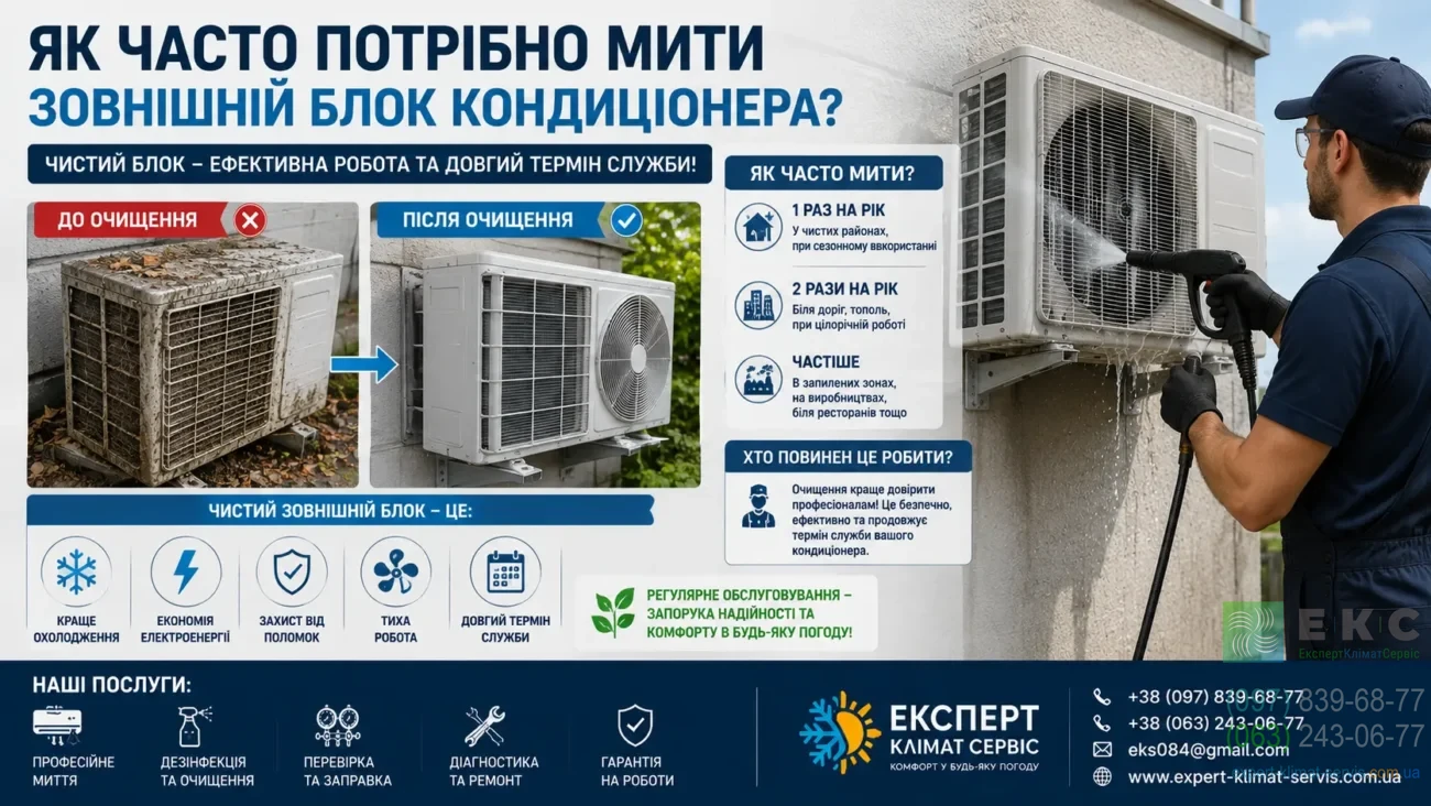 Як часто потрібно мити зовнішній блок кондиціонера